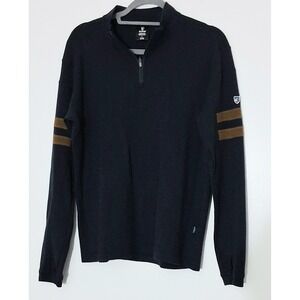 Kuhl Sweater Men's Size Large 1/4 Zip  Kuhl Team 100% Merino Wool Knit Navy Blue
